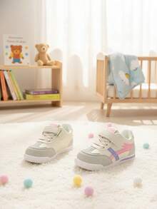 1双粉色撞色拼接橡胶鞋头轻便透气儿童运动鞋，经典复古风格，方便穿脱，舒适布内衬，耐磨防滑橡胶厚底，适合3-13岁女学生日常校园生活、购物、生日派对、假期、海滩度假等场合，2026春夏新款。 - 粉色 - 查看 2