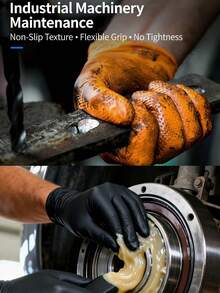 30 sztuk dwustronnych, bezpudrowych, bezlateksowych i bezwypadkowych rękawic ochronnych o grubości 10 mil, z wytłoczonym wzorem w romby, odpowiednich do konserwacji maszyn przemysłowych, czyszczenia, tatuowania i innych zastosowań. Wytrzymałe, jednorazowe, czarno-pomarańczowe rękawice robocze z nitrylu, dostępne w wielu rozmiarach, profesjonalne rękawice ochronne do użytku domowego. - Rękawice konserwacyjne. - Zobacz 5