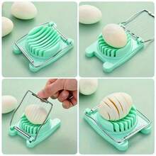 1pc Stainless Steel Egg Slicer With Plastic Handle - Manual Handheld Kitchen Tool, Precisely Cuts Eggs, Fruits And Vegetables - Durable, Easy To Clean, Suitable For Home And Restaurant Use, Kitchen Utensil | Egg Slicer | Durable Plastic Handle - Multicolor - View 2