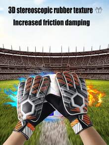 1 Pair Adult & Youth Goalkeeper Gloves, Embossed Non-Slip Latex Palm, Soft PU Back, Dual Wrist Protection, Durable Anti-Slip Latex Material, Injury Prevention - Multicolor - View 6