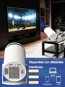 Proyector 4K con Decodificación 4K | Proyector Portátil con Full HD 1080P y Ultra HD | Altavoz Incorporado Mando a Distancia Corrección Automática y Giratorio 180° | Compatible con iOS, Android PC Laptop Tablet USB DVD | Ideal para Exteriores Cine en Casa y Reuniones - Tipo de Enchufe B USA (110-127V) - Ver 9