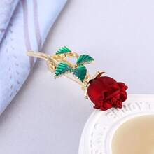 1pc Valentine's Day Rose Brooch New Fashion Elegant Korean Style High-End Clothing Collar Pin Accessory - 彩色 - 查看 2
