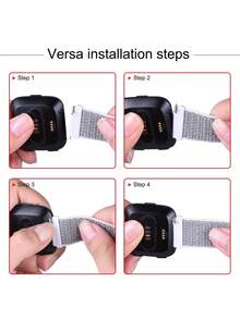 2 paquetes de bandas de bucle de nailon compatibles con Fitbit Versa 2, Fitbit Versa Lite, Fitbit Versa, banda suave y ajustable transpirable de repuesto para mujeres y hombres - Para Versa 2 - Ver 5