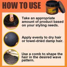 【男士波浪发蜡】深层滋润+强力定型+高光泽！专为波浪发型设计，抚平毛躁，增强卷度。男女通用，24小时持久定型，不粘腻，打造柔顺亮泽的造型！ - WAVE POMADE - 查看 8