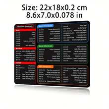 1pc Minimalist Windows Keyboard Shortcuts Mouse Pad, Large Desk Mat With Office Software Shortcut Keys For Students, Non-Slip Keyboard Pad With Computer Mouse Shortcut Pattern - Multicolor - View 13