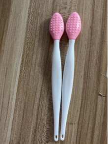 1pc Pink & Black Head Remover Brush, Double-Sided Face Cleansing TPE Brush, Multi-Functional Exfoliating Beauty Tool, With Storage Bag, Organizer Bag, Pouch - Multicolor - View 9