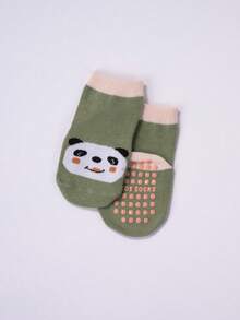 6双卡通动物头像婴儿/幼儿防滑船袜，带防滑点 - 彩色 - 查看 4