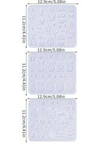 1pc Easter Themed Earring Resin Mold, Rabbit Egg Pendant Silicone Mold, DIY Cute Little Rabbit Pendant Earring Silicone Mold, Easter Egg Pendant Jewelry Drip Mold - White - View 2