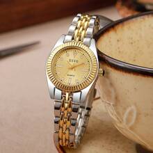 1pc Luxury All-Gold Women's Watch, Calendar Function Steel Strap, Fashionable & Versatile Quartz Wristwatch - Multicolor - View 12