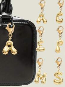 1Pc Lucky Keychain, Letters A-Z Pendant, Shiny Alloy Bag And Backpack Pendant, Perfect Gift For Birthdays And Special Occasions Keychain Ring Bag Backpack Pendant Car Pendant Gift For Women And Men, Wallet And Handbag Additions, Bag Pendant, Wallet Pendant, Lady Keychain Valentine's Day Gifts For Women: Car Keychains - Multicolor - View 1