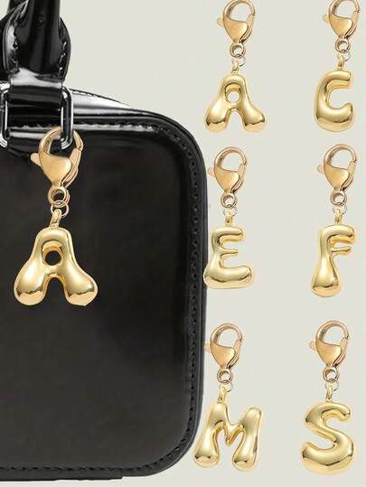 1 st. lyckonyckelring, bokstäverna A-Ö hänge, glansigt legeringshänge till väska och ryggsäck, perfekt present till födelsedagar och speciella tillfällen, nyckelringsring, väska, ryggsäckshänge, bilhänge, present till kvinnor och män, plånboks- och handväsketillägg, väskhänge, plånbokshänge, damnyckelring, alla hjärtans dag-presenter till kvinnor: bilnyckelringar