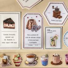 35mm*2M 可爱猫咪甜点图案和纸胶带，哑光PET材质，用途广泛，适用于剪贴簿、日记、计划本、家居装饰、DIY手工、学习用品等。 - 彩色 - 查看 10