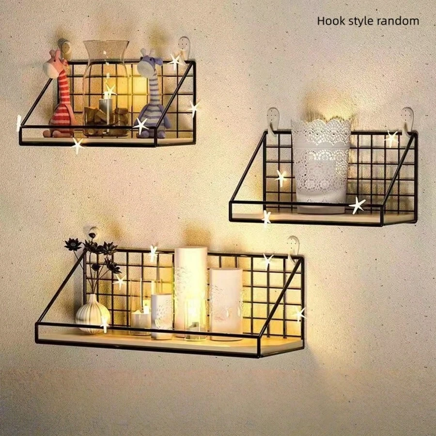1pc Creative Wall Mounted Storage Rack With Handle - Iron Made - Durable - High Load Bearing Capacity - Home Wall Mounted Storage Rack - Portable - Bathroom - Toilet - Wall Mounted - Storage - Hanging Storage Rack - Cosmetics And Skincare Storage Rack - Dorm Bedside Rack Bathroom