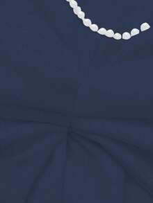 优雅浪漫假日约会舞会礼服、圣诞派对礼服、性感露背珍珠蝴蝶结派对礼服（女士款） - 寶藍色 - 查看 9