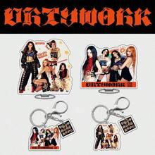 AESPA Dirty Work Acrylic Keychain Stand, KARINA/GISELLE/WINTER/NINGNING Holographic Card, 5pcs Star Photo Cards, Sooin/Gwoon/Anna/Marin/Ella Gross K-POP Fan Merchandise, Suitable For Christmas, Eid Al-Adha, Valentine's Day Gifts, Accessories - Multicolor - View 1