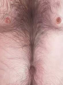 Men's 3D Digital Print Abstract Chest Hair Pattern Short Sleeve T-Shirt, Casual Streetwear Fashion, Round-Neck Pullover - Multicolor - View 3