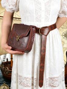 Thắt lưng da PU kiểu cổ điển thời Trung cổ, có thể dùng làm túi đeo hông hoặc ví đựng tiền xu, phù hợp với trang phục thời Phục hưng, các chợ theo chủ đề Viking, cosplay LARP, Halloween và các dịp khác, unisex. - màu nâu - Xem 11