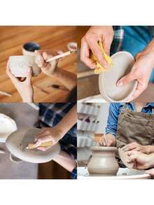 陶土雕塑工具，基础陶土雕刻工具套装，带木柄和工具袋 - 陶泥工具 - 查看 5