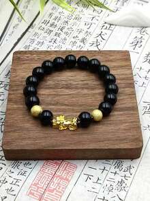1条东方风格貔貅手链，弹性手链，男女皆宜。在中国古代，貔貅象征着吉祥、招财和守护家宅。 - 貔貅手鍊 - 查看 2