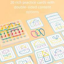 Toddler Sensory Integration Toy 2 In 1 Wooden Pegboard Stacking Rings Shape Building Puzzle - Multicolor - View 5