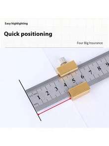 1pc Metal Ruler Positioning Block, Ruler Marking Limiter, Steel Ruler Locator Fixed Limit Block, Suitable For Craftsmen And Others To Use, Woodworking Equipment - Multicolor - View 6