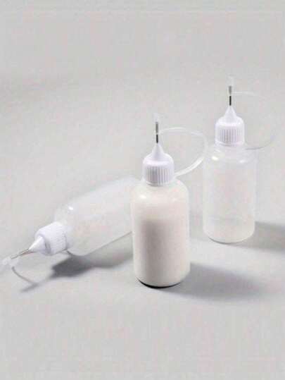 1/3 chai đựng keo rỗng 30ml có đầu kim nhỏ giọt chính xác, chai phân phối chất lỏng có thể nạp lại, thích hợp cho việc cắt giấy, thủ công DIY, trường học.