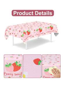 1 chiếc khăn trải bàn tiệc tiết lộ giới tính em bé họa tiết hoa dâu tây màu hồng, trang trí tiệc mừng em bé sơ sinh, khăn trải bàn tiệc sinh nhật bé gái, trang trí tiệc mừng em bé, khăn trải bàn tiệc sinh nhật lần thứ nhất, trang trí tiệc tiết lộ giới tính, khăn trải bàn trang trí nhà cửa, quà tặng tiệc mừng em bé. - quả dâu - Xem 9