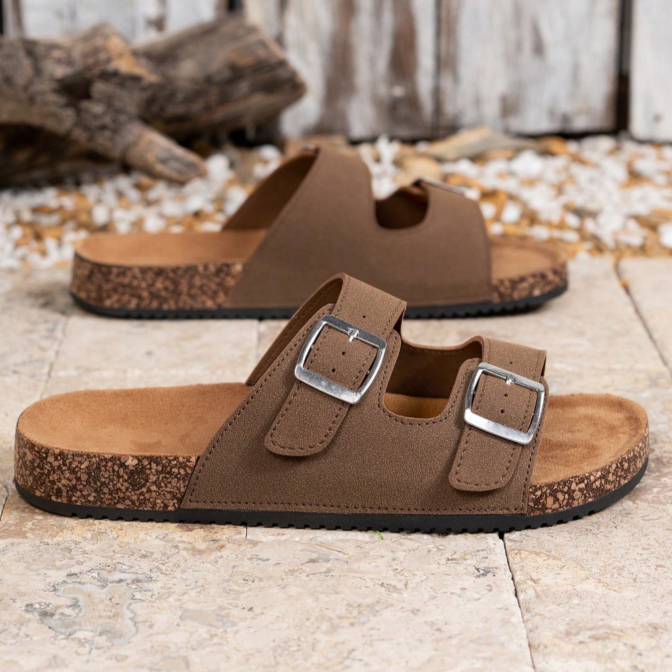 Sandalias cómodas de estilo retro con punta abierta para hombres de talla grande - Correa ajustable, zapatos casuales para caminar - Adecuados para u