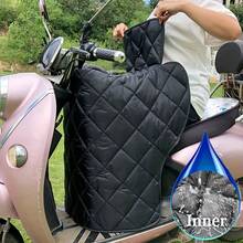 Electric Scooter Windshield Cover, Detachable & Thickened, Double-Sided, Fleece Lining, Suitable For Small Electric Bicycles In Autumn/Winter - Double-sided Fabric - View 2