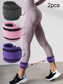 2 piezas Correas ajustables para tobillos, accesorios para entrenamiento de fuerza de glúteos y piernas, para ejercicios con cable, entrenamientos de fitness en casa o en el gimnasio - patadas hacia atrás, extensiones de piernas, caderas - Multicolor - Ver 3
