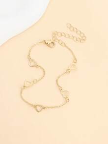 1条时尚可爱简约心形脚链，适合日常佩戴和海滩派对 - 金色 - 查看 4