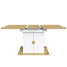 Dining Table, Retractable Kitchen And Living Room Dining Table, Dimensions 110 (140) X 70 X 76 Cm, Wood Veneer With Shade, Large Storage Space - Camel - View 5