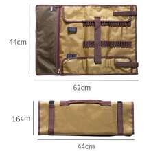 Bolsa de almacenamiento portátil para clavijas de tienda de campaña de gran tamaño, bolsa de tela Oxford para exteriores, adecuada para guardar clavijas de tienda de campaña y martillos para acampar. - Mostaza Amarilla - Ver 2