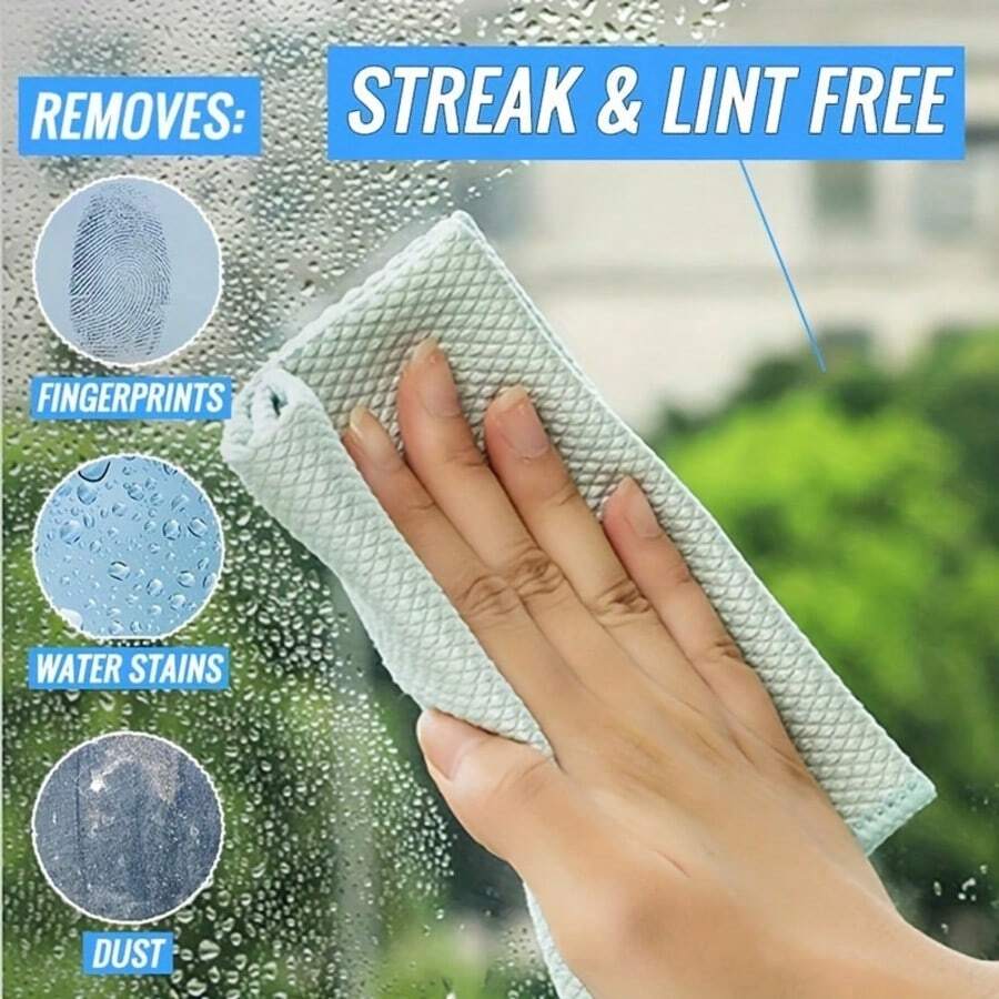 5/10pcs Ultra-Fine Microfiber Cleaning Cloths, Window Cleaning Cloths, Magic Cleaning Cloths, Fish Scale Towels, Lint-Free Cloths, Suitable For Glass, Kitchen, Counters, Mirrors, Dishes, Drying Cloths, Cars, Glass Polishing Cloths, Multi-Purpose, Soft, Absorbent, Cleaning Supplies And Tools