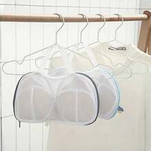 1pc Bra Laundry Bag For Washing Machine – Delicate Lingerie Wash Bag With Zipper, Prevents Deformation For Bras (A To C Cup) – Underwear Mesh Laundry Bag For Women, Travel & Home Use – Christmas Holiday Gift For Her, Blue, Durable & Reusable - 彩色 - 查看 4