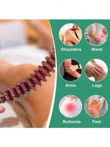 木质按摩滚轮工具,手动按摩滚轮棒,用于塑形、淋巴引流、减少橘皮组织以及按摩腰部、大腿和腹部肌肉。适用于学校、返校季、暑假、海滩旅行、居家使用、水疗、按摩等多种场合。 - 咖啡棕 - 查看 7