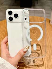 1个透明磁吸手机壳，情侣款手机壳，兼容 17 Pro Max/16 Pro Max/15 Pro Max/13/15/16/17 Pro/14/11，时尚透明磁吸手机保护套，经典耐用防摔 - 無色 - 查看 3