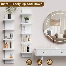 3/5-Tier Floating Wall Shelf Unit - Versatile Storage & Display For Bedroom, Living Room, Office - Ideal For Books, Shoes, Vanity, And TV - Modern Minimalist Design Shelves - Màu hỗn hợp - Xem 8