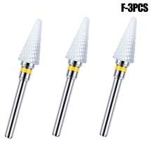 3pcs Ceramic Nail Polish Remover Drill Bits, Replacement Grinding Heads For Manicure & Pedicure - Multicolor - View 21