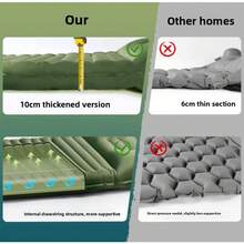 Outdoor Inflatable Foot-Pedal Inflatable Sleeping Automatic Inflatable Mattress Camping Picnic Tent M84G - Peacock Blue - View 3