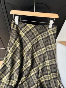 GMFP 女士夏季休闲优雅时尚宽松限量版多色格子蕾丝半身裙，适合音乐节/婚礼季春季穿着 - 彩色 - 查看 7