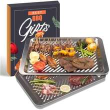 Grilling Prep And Serve Trays Set Of 2 Stackable Stainless Steel BBQ Trays Marinating Tray Food Serving Platter For Cooked And Raw Meat BBQ Prep Tub Dishwasher Variant 2 - 燒烤用具套裝(2件裝) - 查看 1