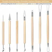 陶土雕塑工具，基础陶土雕刻工具套装，带木柄和工具袋 - 陶泥工具 - 查看 7