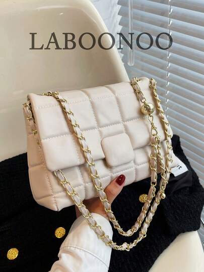 Trendig enfärgad axelväska med stor kapacitet för kvinnor