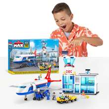 ZURU Max Adventure Airport Playset - Building Bricks - Blue - View 6