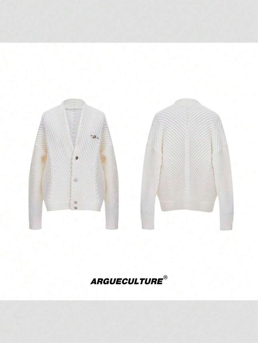 Men Cardigans - White - View 1