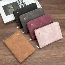 1pc PU Leather Travel Passport Holder, RFID Blocking Multifunctional Portable Passport Cover Document Organizer Wallet With Zipper Design And Multiple Card Slots - Multicolor - View 7