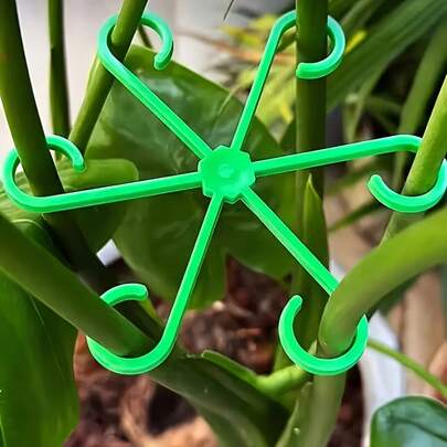4pcs Plant Support Stakes, Plastic U-Shaped Foldable Design, Gentle Grip, Suitable For Indoor/Outdoor Hydroponics And Potted Plants, Prevent Tipping, Promote Healthy Growth, Space-Saving, Garden And Home Decor, Indoor Plant Care, Plant Support
