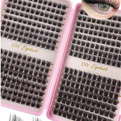 384pcs Individual False Eyelashes, Eyelash Book, Cluster False Eyelashes, DIY Eyelash Extension, Cluster False Eyelashes, Individual False Eyelashes, False Eyelashes