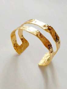 Simple Metal Oepn Braceet Bangle Jewelry For Women Girl Patry - 黃金 - 查看 3